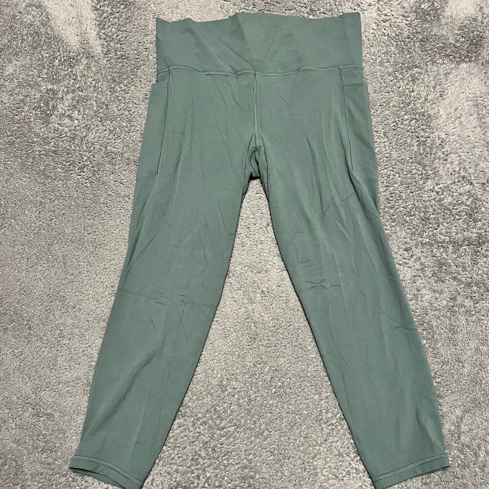 Athleta Leggings Womens XL Green Salutation Stash Cinch 7/8 Pants